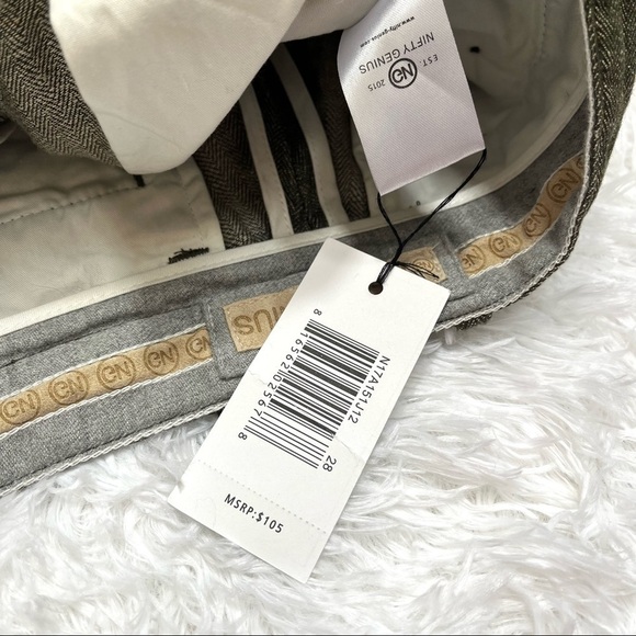 NWT 100% Linen Nifty Genius Olive Green Shorts, Size 28 - Picture 10 of 13